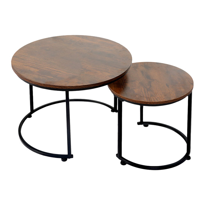 Goslash Picks Round Nesting Table Coffee Table Wood Side Table