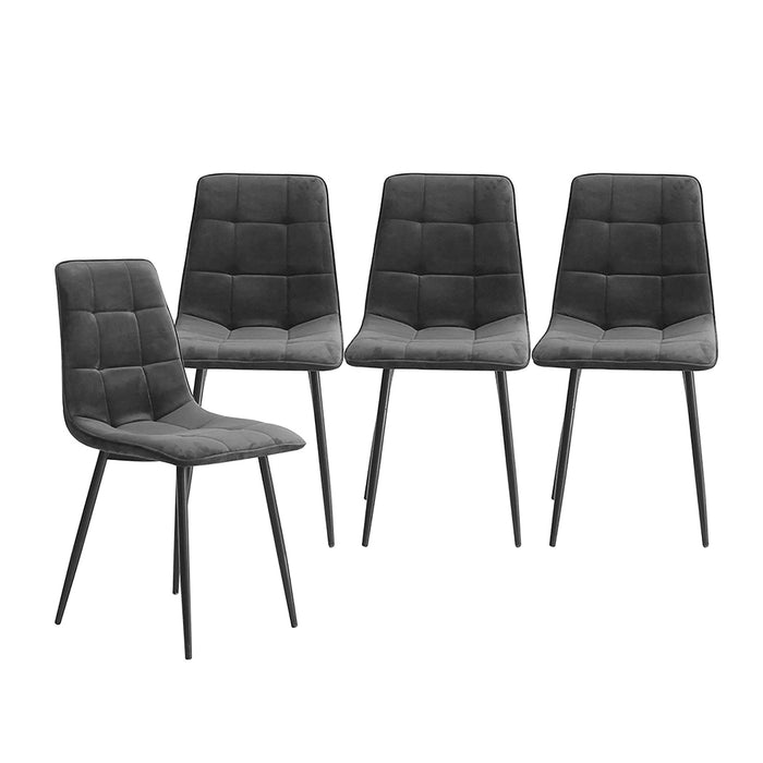 8X Dining Chairs Kitchen Velvet Grey