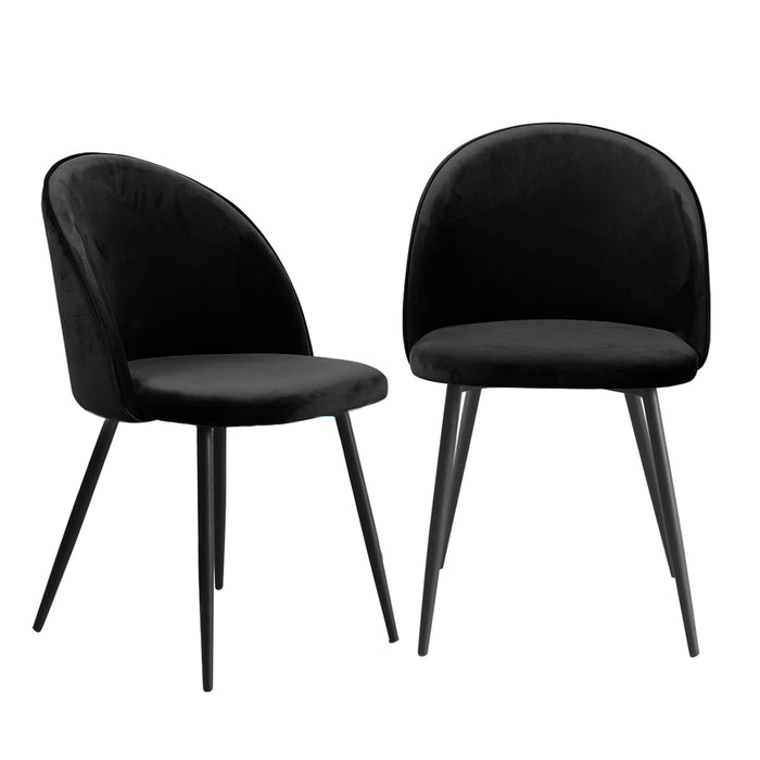 6X Dining Chairs Kitchen Cafe Black