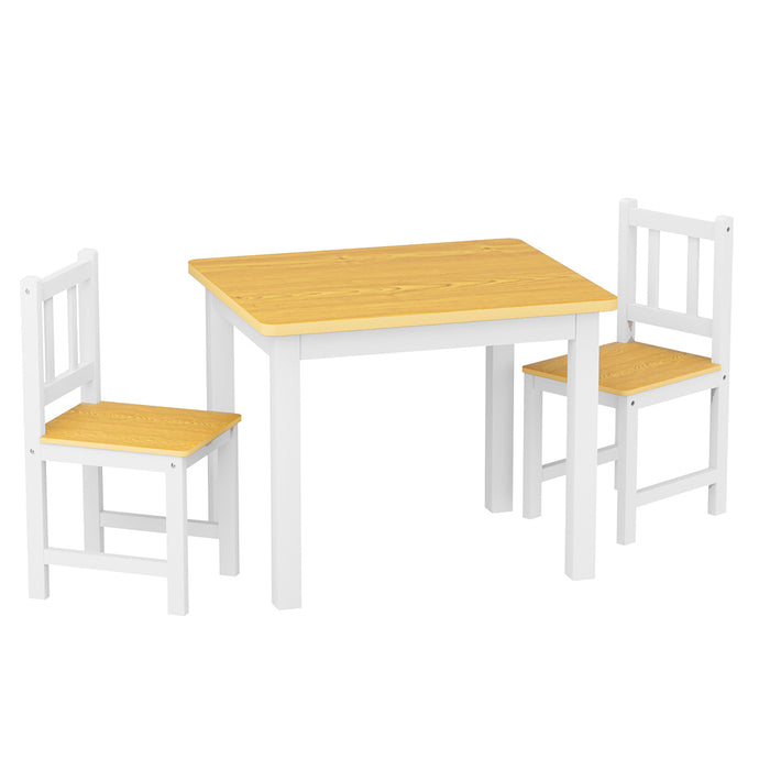 Goslash Picks Kids Table And Chairs Set Wooden 3Pcs Study Play