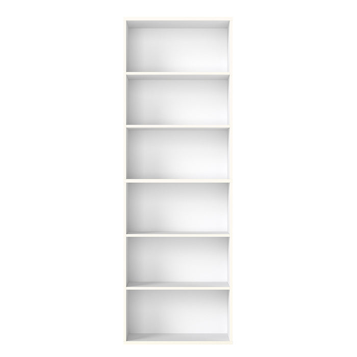 Goslash Picks 6 Tier Book Shelf Adjustable Shelves White