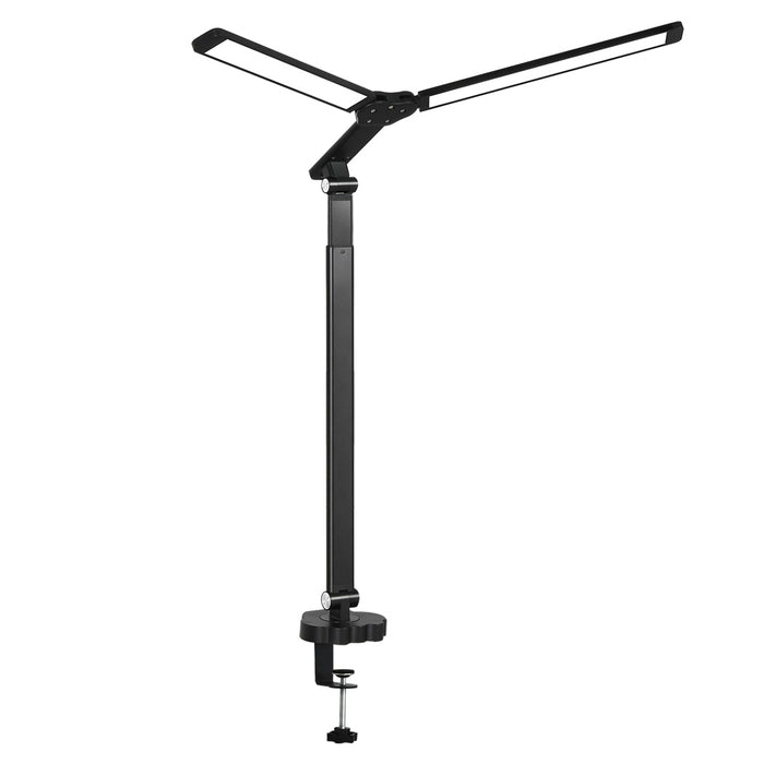 Goslash Picks Double Head Led Desk Lamp Dimmable With Clamp