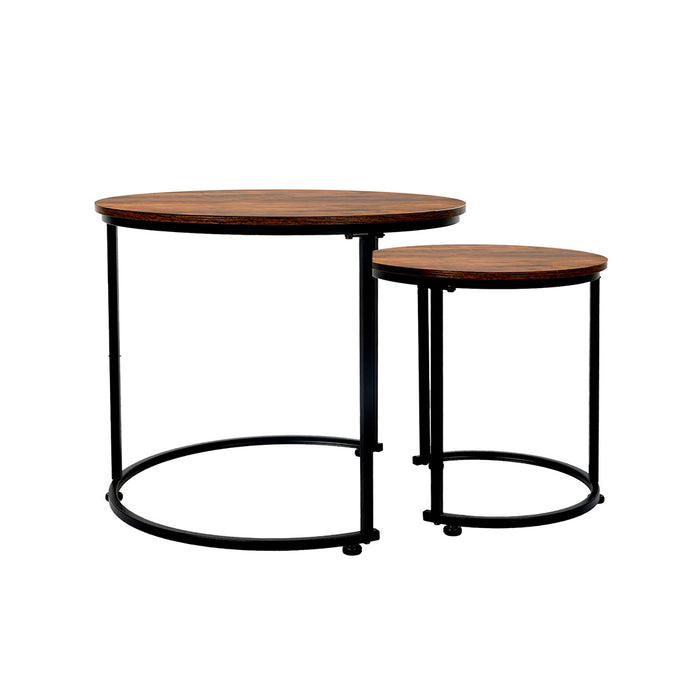 Goslash Picks Round Nesting Table Coffee Table Wood Side Table