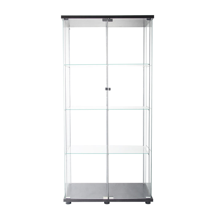 164Cm Glass Display Cabinet 2 Doors
