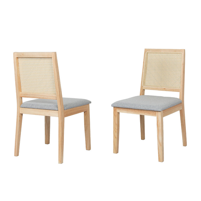 2X Rattan Dining Chair Solid Wood Lounge