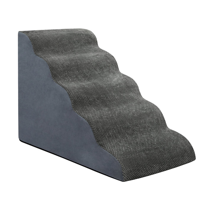 Goslash Picks 5 Steps Pet Stairs Dog Ramp High Density Foam Grey