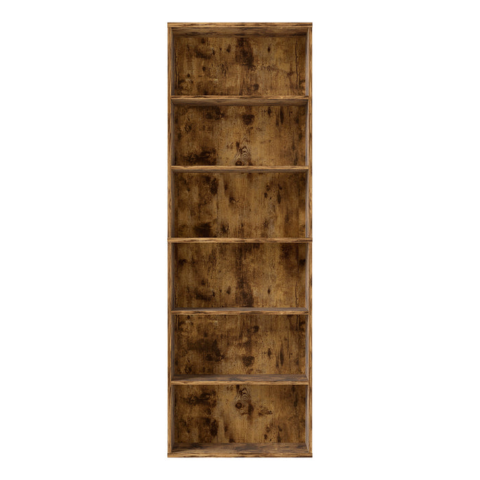 Goslash Picks 6 Tier Book Shelf Adjustable Shelves Walnut