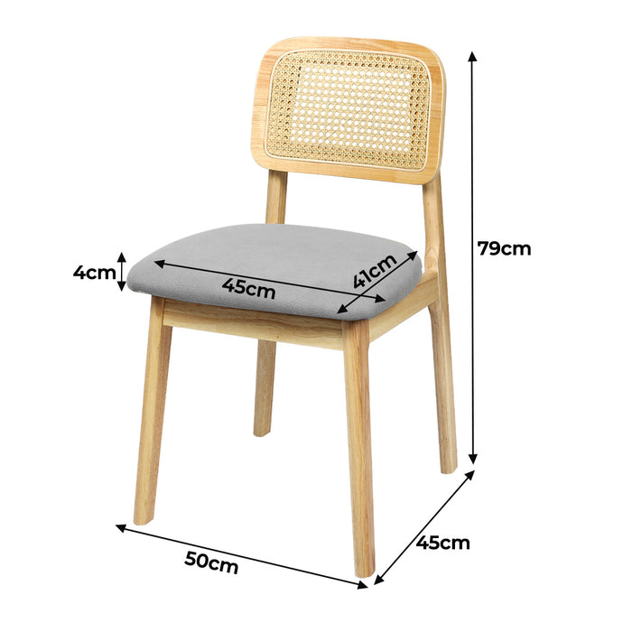 Goslash Picks 2X Dining Chair Wood Rattan Armless Natural