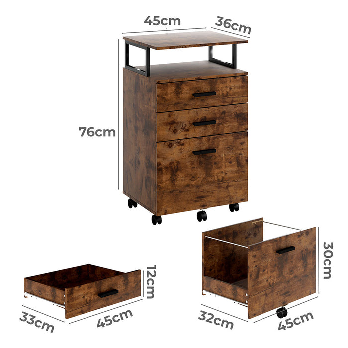 Goslash Picks Mobile File Cabinet 3 Drawers Home Office Desk