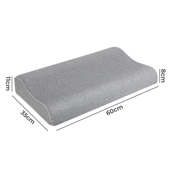 Goslash Picks Memory Foam Pillow Pillowcase Supprt Grey Rebound - 60cm x 35cm x 11cm/8cm