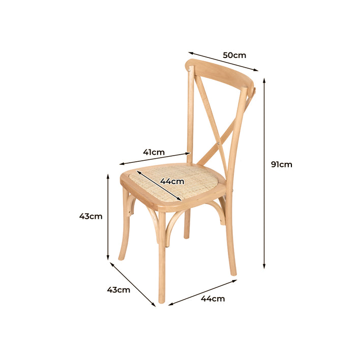 6X Dining Chairs Cross Back Chair