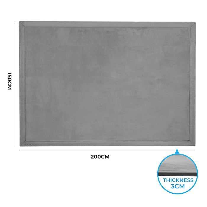 Goslash Picks Coral Velvet Area Rugs Large Mat 150X200Cm Grey