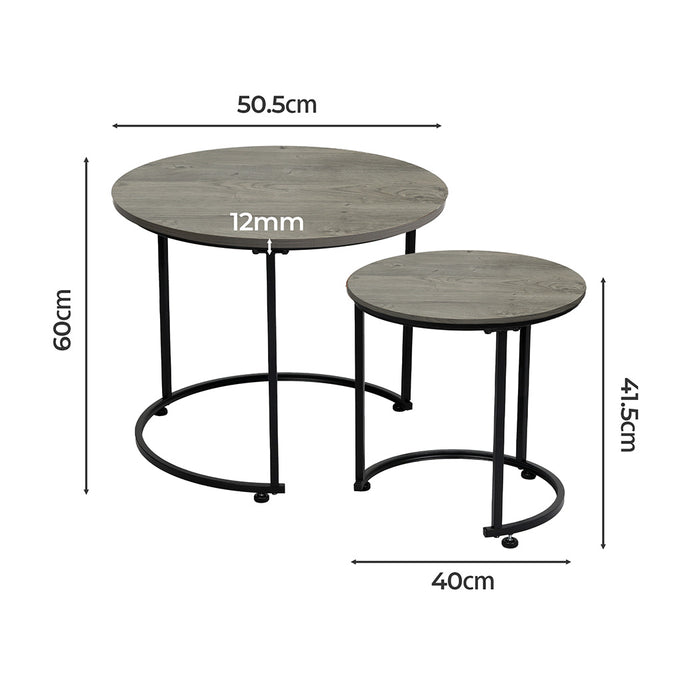Goslash Picks Round Nesting Table Coffee Table Wood Side Table