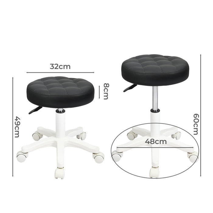 4X Rolling Bar Stool Swivel Salon Spa Chair Black