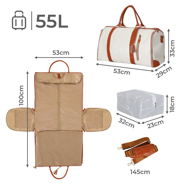 Goslash Picks Garment Bags Hanging Suit Duffel Bag Beige