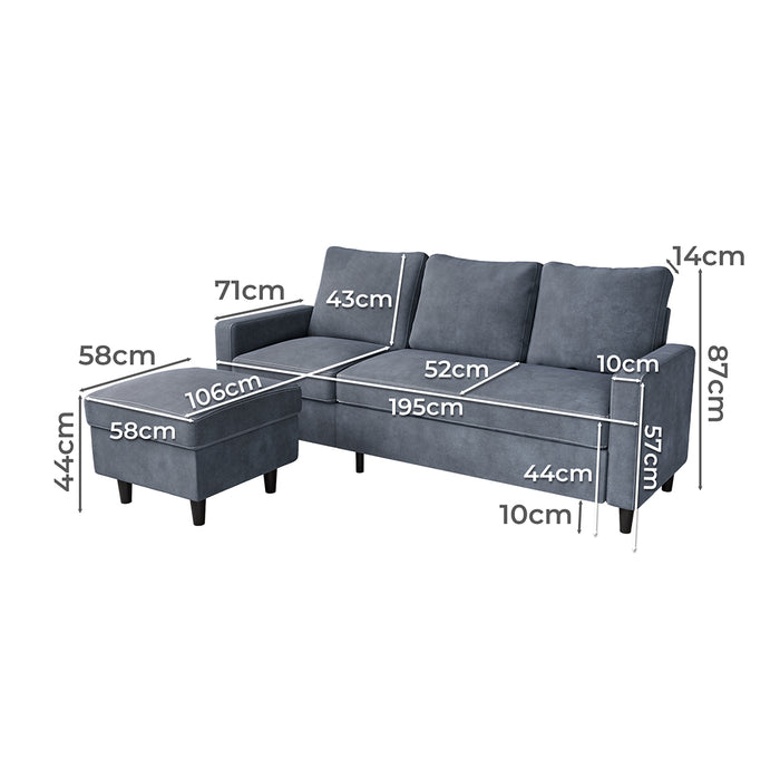 L-Shaped Sectional Sofa Lounge Chaise Set