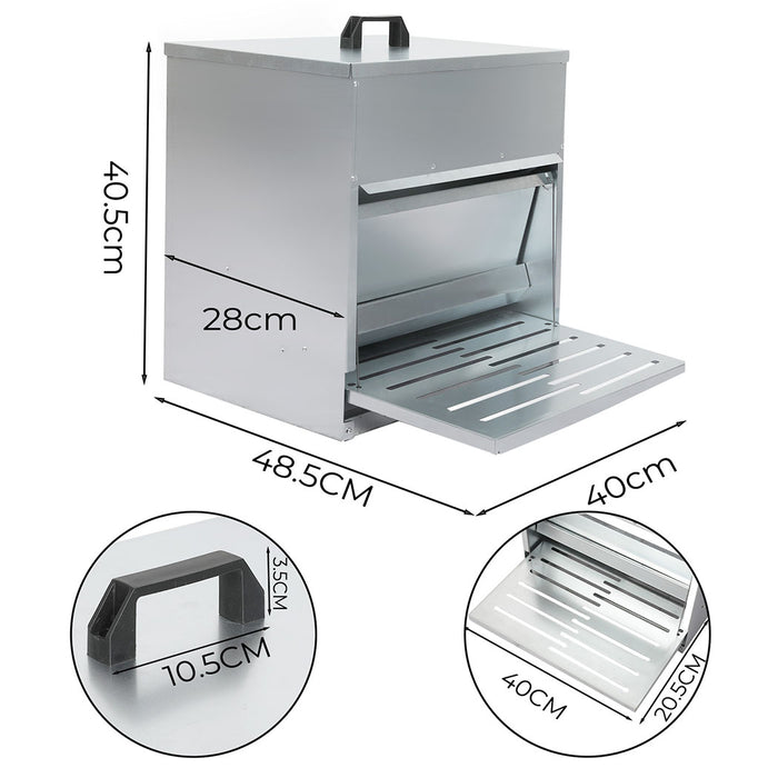 Goslash Picks 10Kg Auto Chicken Feeder Dispenser Galvanised Steel