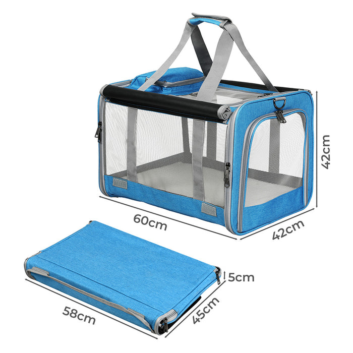 Goslash Picks 3 In 1 Pet Soft Crate Dog Cat Carrier L Size Blue