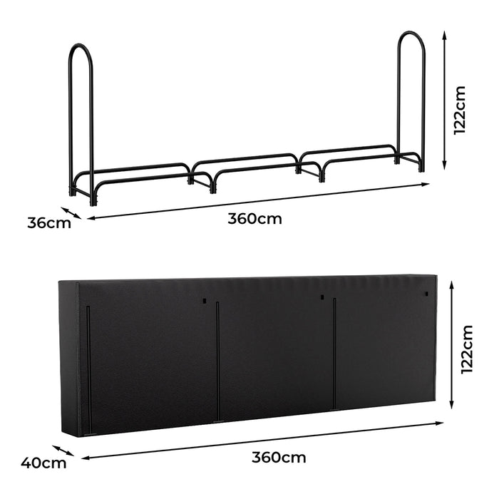 Outdoor Firewood Rack Storage With Cover