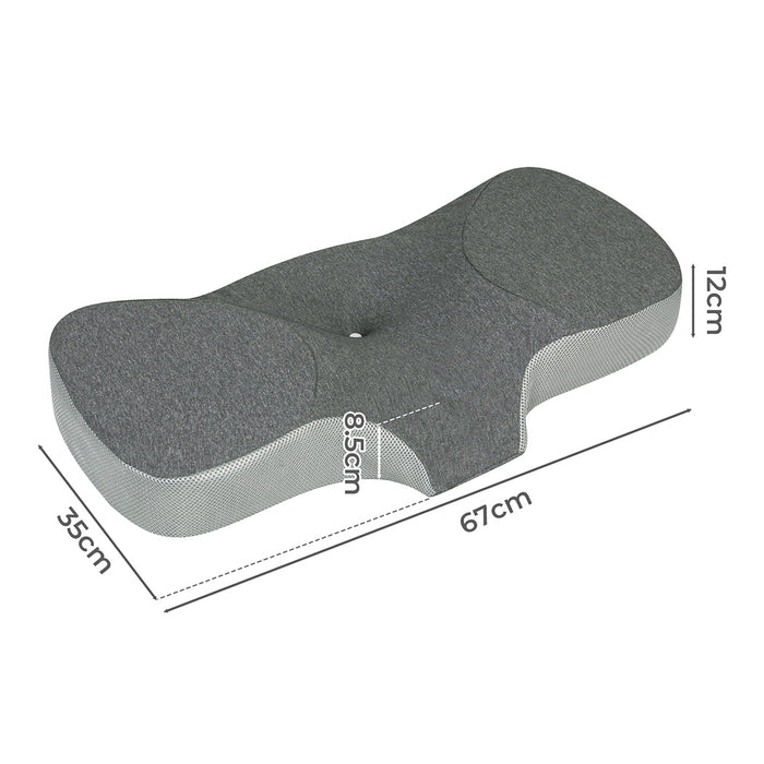 Goslash Picks Memory Foam Pillow Pillowcase Supprt Grey Rebound - 67cm x 35cm x 8.5cm/12cm