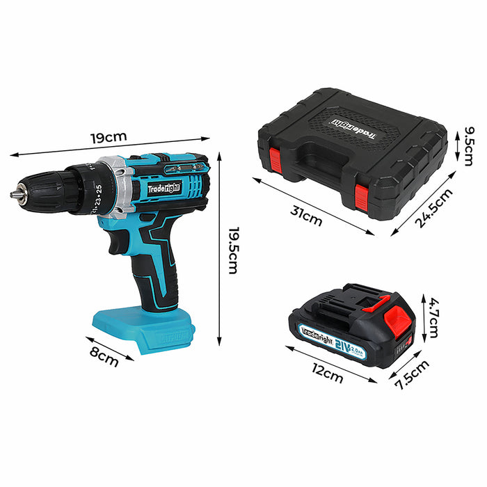 21V Cordless Drill Driver Set 2×2.0Ah Battery