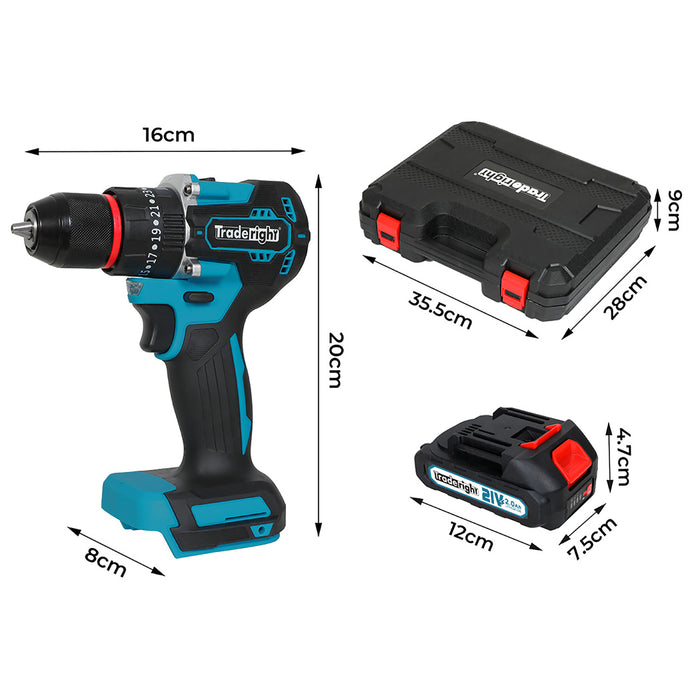 21V Cordless Impact Drill With Led Light