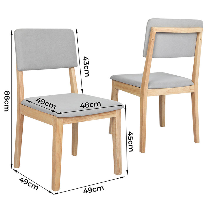 2X Dining Chair Armless Upholstered Seat