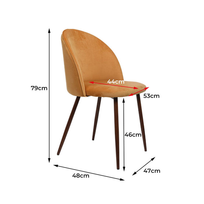 4X Dining Chairs Seat French Mustard