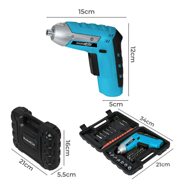 4V Cordless Screwdriver 1300Mah 210Rpm Speed