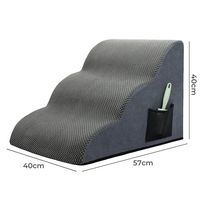 3 Steps Pet Stairs Dog Ramp High Density Foam