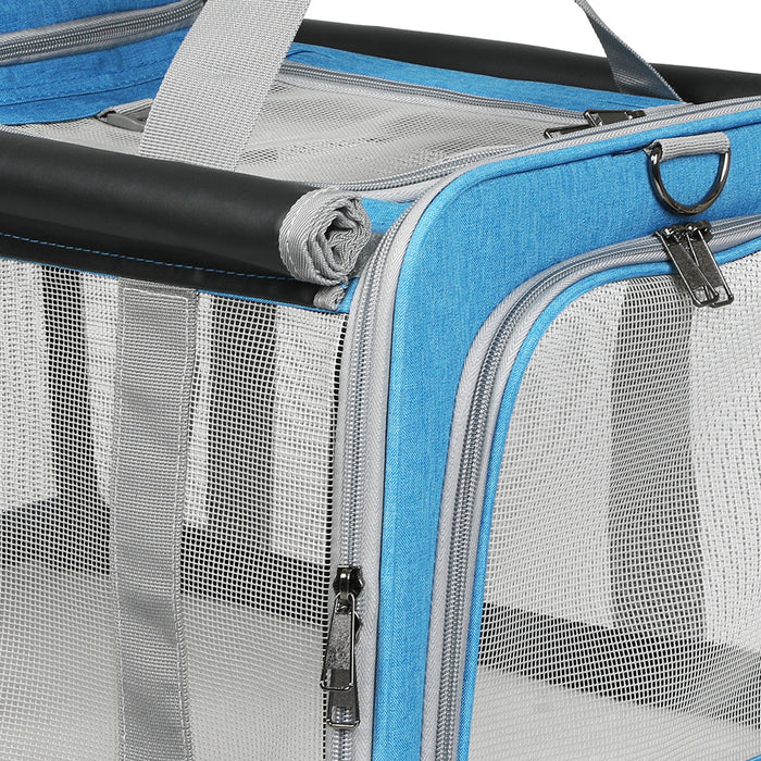 Goslash Picks 3 In 1 Pet Soft Crate Dog Cat Carrier Xl Size Blue