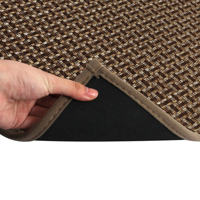 Goslash Picks Kitchen Rug 2Pcs Woven Non Slip Absorbent Brown