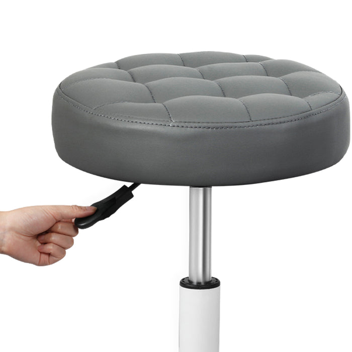 4X Rolling Bar Stool Swivel Salon Spa Chair Grey