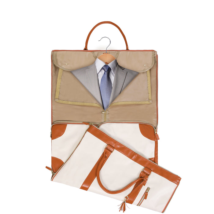 Goslash Picks Garment Bags Hanging Suit Duffel Bag Beige