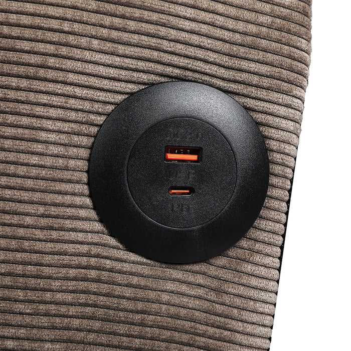 Convertible Sofabed With Usb Charge And Side Table