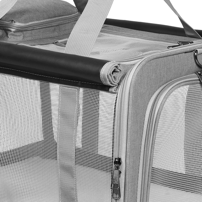 Goslash Picks 3 In 1 Pet Soft Crate Dog Cat Carrier Xl Size Grey