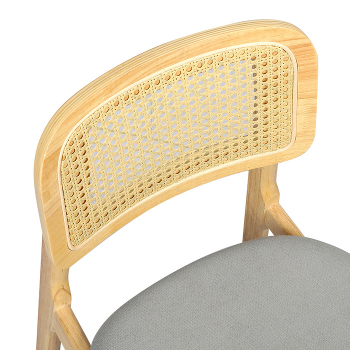 Goslash Picks 2X Dining Chair Wood Rattan Armless Natural