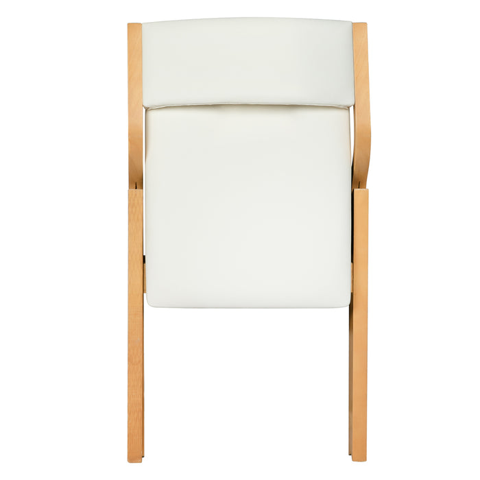 6X Dining Chairs Foldable Pu Beige
