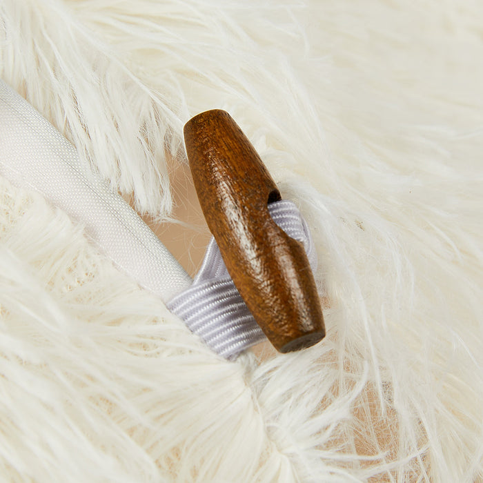 Goslash Picks Cat Tunnel Foldable Fluffy Plush Play Tube Beige