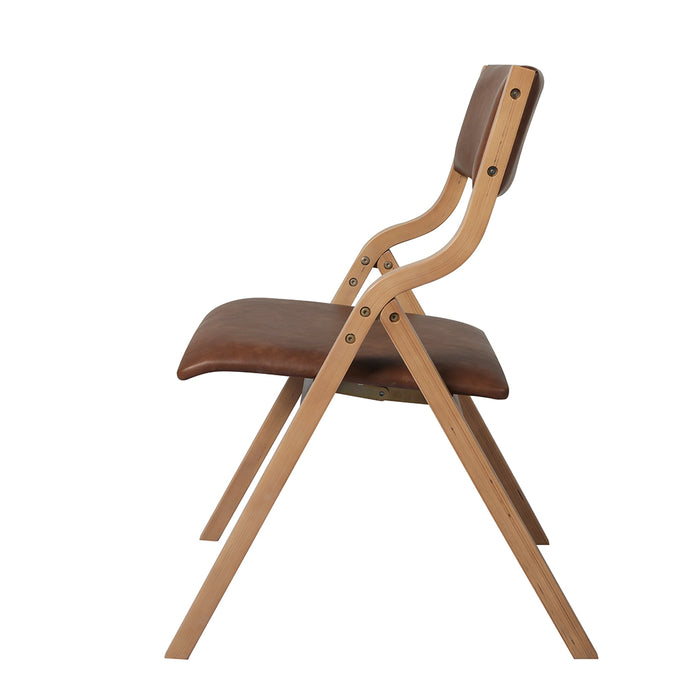 8X Dining Chairs Foldable Pu Tan