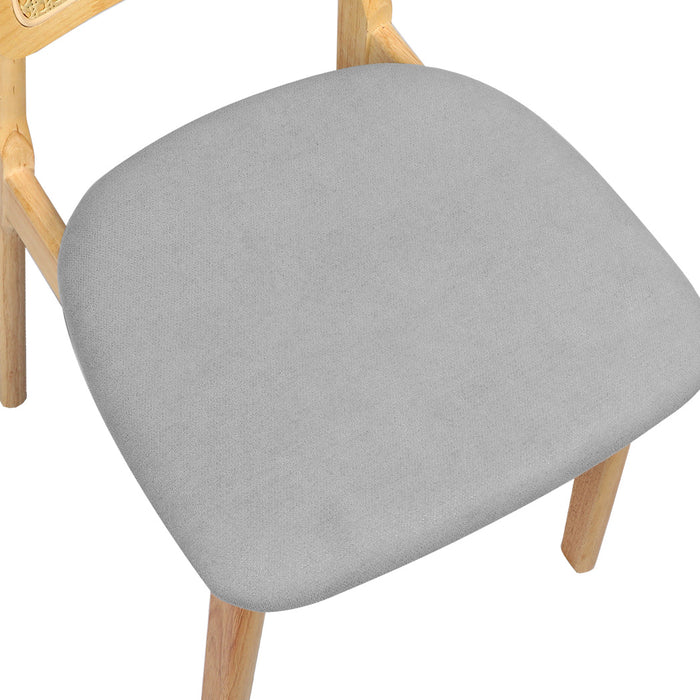 Goslash Picks 2X Dining Chair Wood Rattan Armless Natural