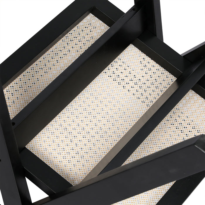 4X Black Wicker Armchair Dining Chair