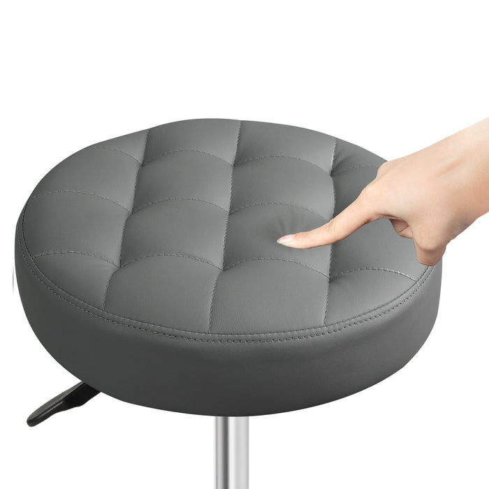 4X Rolling Bar Stool Swivel Salon Spa Chair Grey