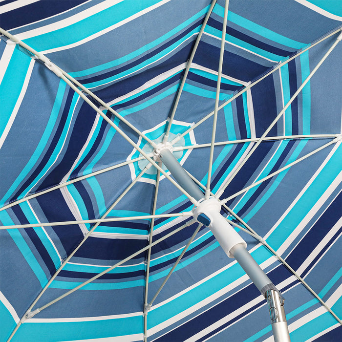 2.2M Outdoor Beach Umbrellas Sand Blue
