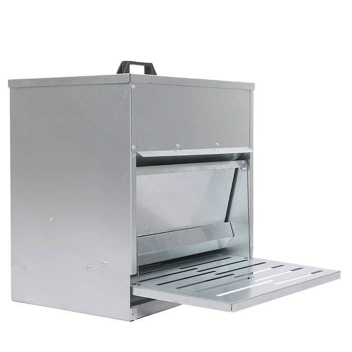 Goslash Picks 10Kg Auto Chicken Feeder Dispenser Galvanised Steel