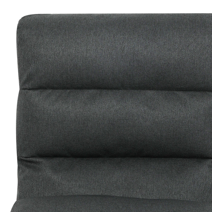 Goslash Picks Metal Framed Lounge Chair Linen In Dark Grey