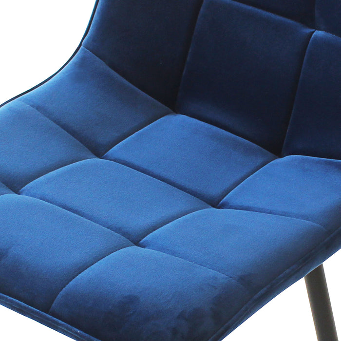 4X Dining Chairs Kitchen Velvet Blue