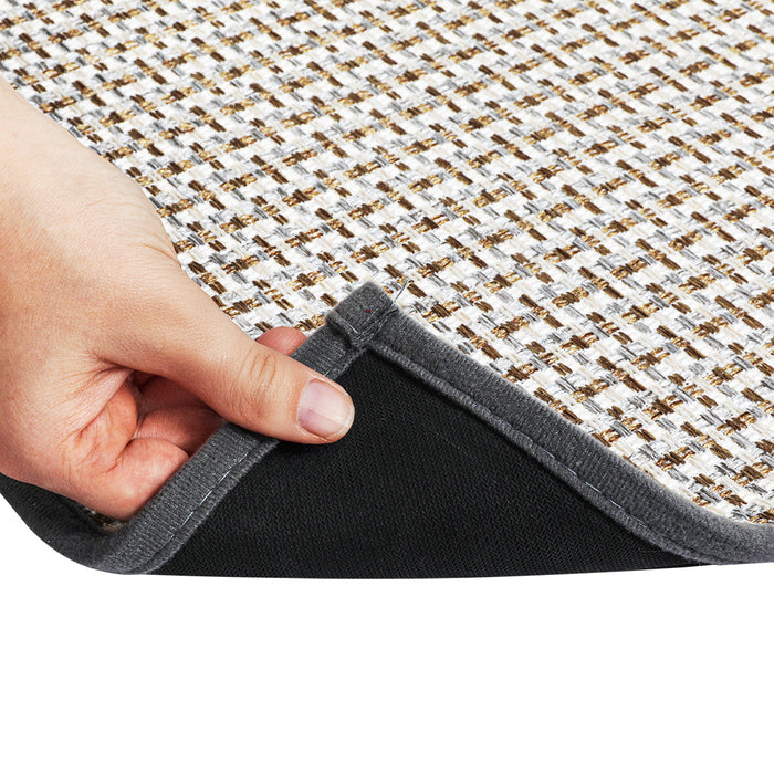 Goslash Picks Kitchen Rug 2Pcs Woven Non Slip Absorbent Grey