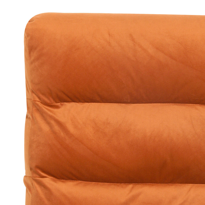 Goslash Picks Metal Framed Lounge Chair Velvet In Orange