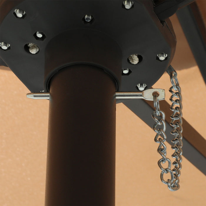 4.5M Double-Sided Patio Umbrella Outdoor Umbrella Base Stand Khaki